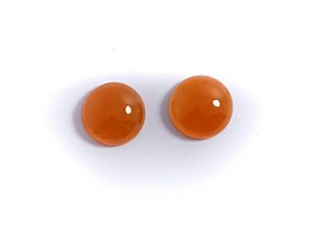 Quartzo Cornalina Cabochão Redonda Par 15mm