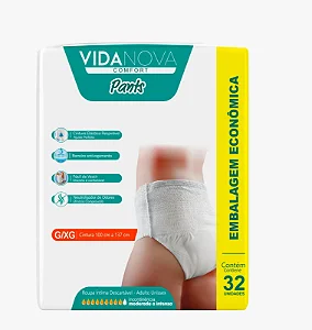 Fralda Geriátrica Vida Nova Pants Confort G/XG c/ 32 unid