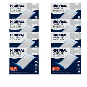 Kit Protetor de Colchão Higifral Descartável Casal 8 Pacotes