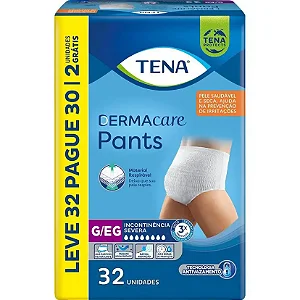 TENA PANTS DERMACARE TAMANHO G/EG - 32 UNIDADES