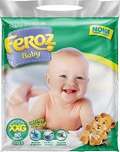 Fralda Feroz Baby Proteção Dia e Noite - Tamanho XXG - 60 unidades