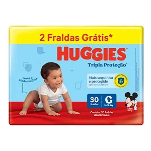 Fralda Huggies Turma da Mônica Tripla Proteção Tamanho G - 30 unidades