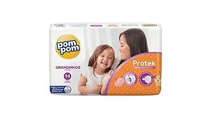 Fralda Pom Pom Protek Baby Tamanho Grandinhos - 14 Unidades