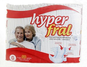 Fralda Geriátrica HyperFral Tamanho G - 50 unidades