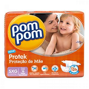 Fralda Pom Pom Protek Baby Tamanho SXG - 18 Unidades