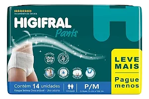 Fralda Higifral Pants Tamanho P/M - 14 unidades