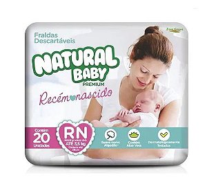 Fralda Descartável Natural Baby Premium RN - 20 Unidades