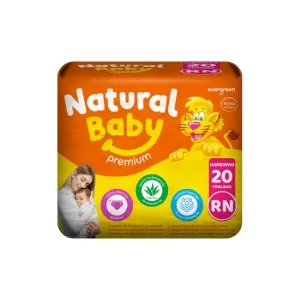 Fralda Descartável Natural Baby Premium RN - 20 Unidades