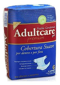 Fralda Geriátrica Adultcare Premium G com 08 unidades