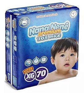 Fralda infantil Nana Nenê Premium Toque Macio XG-70 unidades