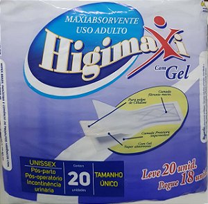 Absorvente Higimaxi com Gel 20 unidades