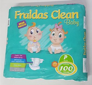 Kit Fralda Infantil Clean Baby Tam P com 500 unid - 5 Pacotes