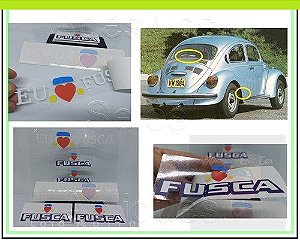 Kit Adesivos Fusca 1984 - Série Especial Love - Kit C/3 Adesivos (laterais e Vigia)