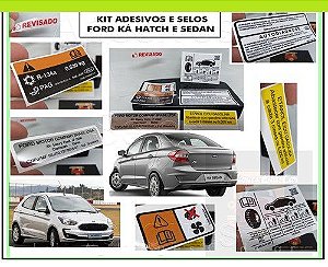 Adesivos Ford Ká Hatch e Sedan 2018 e 2019 - Kit Selos e Etiquetas