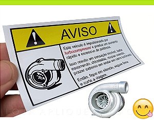 ADESIVO AVISO CARRO TURBO SENSAÇÃO DE POTÊNCIA / DECORATIVO DE ÉPOCA