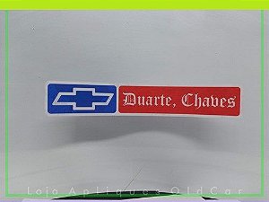 Adesivo Concessionária Chevrolet Duarte Chaves - (reverso - Colagem Interna no Vidro)