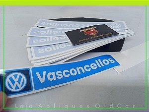 Adesivo Concessionária Volkswagen - Vasconcellos - (reverso - Colagem Interna no Vidro)