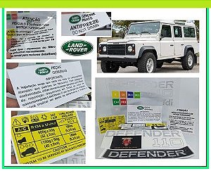 Adesivos Land Rover Defender 110 Tdi - (kit Selos e Adesivos Informativos)