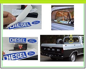 Adesivo Diesel Ford F100 / F1000 (reverso - Colagem Interna no Vidro)