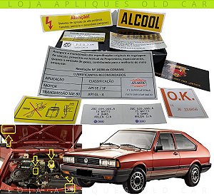 KIT ADESIVOS PASSAT GTS POINTER / SELOS INFORMATIVOS COFRE, MOTOR, FALANTES E LATARIA