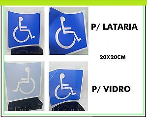 Adesivo Cadeirante 20x20cm / Identificação de Acessibilidade - (colagem Interno ou Externo)