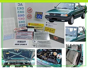 Kit Adesivos Informativos Saveiro Summer G1 - (mini-frente, Cofre, Motor, Vidros e Para-brisa)