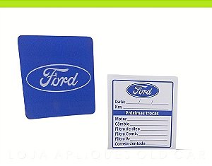 ADESIVO TROCA DE ÓLEO E LUBRIFICANTES FORD / SELO CONTROLE DAS PRÓXIMAS TROCAS