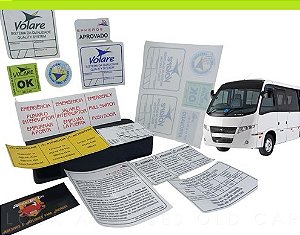 Kit Adesivos e Selos Micro-ônibus Volare V8 - (kit Completo de Selos Informativos)