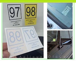 Adesivos Selos Licenciamento Detran 97 e 98 - Kit C/2 Adesivos - (decorativo de Época)