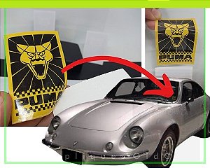 Adesivo Emblema Puma / Decorativo de Época / Colagem Interna Para-brisa