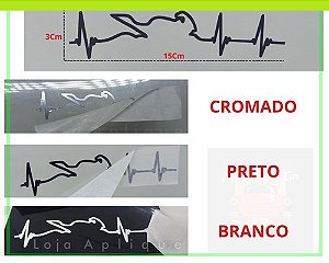 Adesivo Decorativo Moto Esportiva / Linha Frequência Cardíaca Batida do Coração