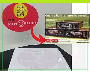 Adesivo Motoradio "Êste Carro Vale Mais" /  Campanha Motoradio Decorativo de Época