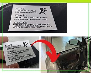 Adesivo Veículo Equipado Com Airbag / Informativo do Manual / Linha Gm
