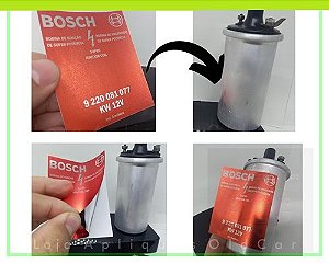 Adesivo Bobina Vermelha Bosch Kw 12v 077 / Selo do Rótulo para Restauração