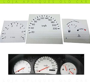 Kit Adesivos Apliques Painel de Instrumentos Escort Zetec Rs / Vinil Branco