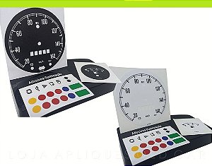 ADESIVOS PAINEL DE INSTRUMENTOS BRASILIA 73 A 76 / KIT VELOCÍMETRO, COMBUSTÍVEL E ACETADO ILUMINAÇÃO