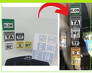 Selos Controle de Qualidade Volvo / Compatível para Linha Caminhões / Colagem no Para-brisa