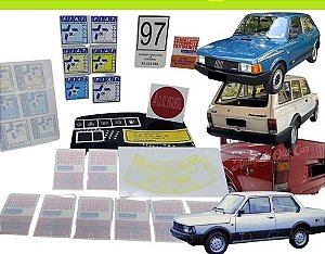 KIT ADESIVOS FIAT 147 SPAZIO, OGGI, PANORAMA, PICK-UP CITY / FILTRO, VIDROS E LATARIA