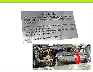 ADESIVO NÃO REMOVA A TAMPA DO RESERVATÓRIO / ADESIVO METALIZADO / GOL, PARATI, VOYAGE, SAVEIRO