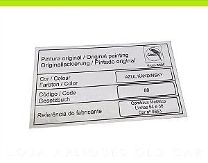 ADESIVO AZUL KANDINSKY GLASURIT / COR PINTURA LINHA GM / SELO DA LATARIA