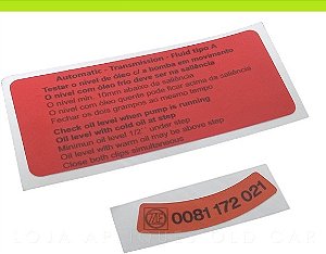 ADESIVOS RESERVATÓRIO DIREÇÃO TRANSMISSÃO HIDRÁULICA ZF / LINHA FORD F1000 E F4000