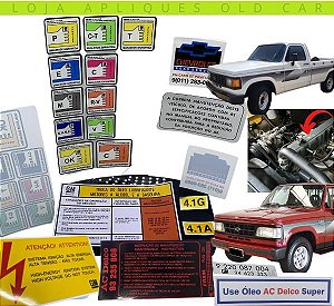 KIT ADESIVOS CHEVROLET A20, C20, BONANZA / KIT DO COFRE, MOTOR, VIDROS E LATARIA