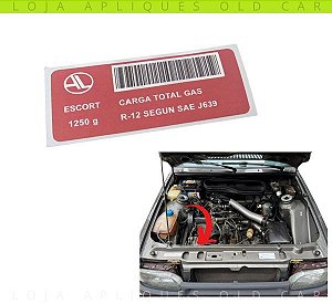 ADESIVO CARGA DO AR-CONDICIONADO ESCORT GUARUJÁ / SELO AUTOLATINA CARGA DO GAS
