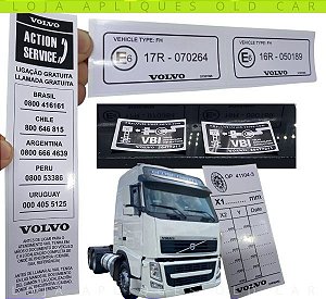 ADESIVOS FRENTE E VÃO DE PORTA CAMINHÕES VOLVO / LINHA FH / KIT SELOS INFORMATIVOS DE ADVERTÊNCIA
