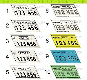ADESIVO CONTROLE DE PÁTIO NUMERAÇÃO DE CHASSI PARA-BRISA / LINHA VOLKSWAGEN / PADRÃO MODELOS ANOS 70 A 2000