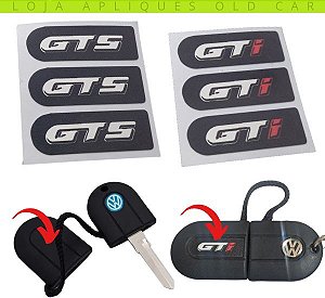ADESIVO CHAVE GOL GTS OU GTI / KIT 3 SELOS / APLICAÇÃO CHAVEIRO CAPA DA CHAVE VOLKSWAGEN