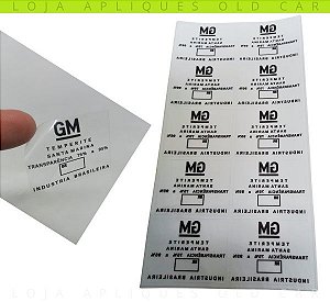 ADESIVOS DECALQUE VIDROS GM TEMPERITE SANTA MARINA  / TRANSPARÊNCIA 75% A 95% / KIT COM 10 SELOS