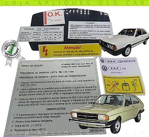 KIT ADESIVOS PASSAT L, LS, TS, VILLAGE /  SELO INFORMATIVOS, FRENTE, CAPO, COFRE E MOTOR