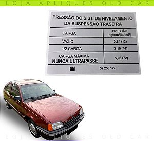 ADESIVO PRESSÃO SISTEMA DE NIVELAMENTO DA SUSPENSÃO TRASEIRA / KADETT SLE, GLS, GS, GSI