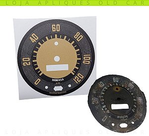 ADESIVO VELOCÍMETRO PAINEL FUSCA 50 A 66 / APLIQUE MODELO HORASA 120KM / BEJE